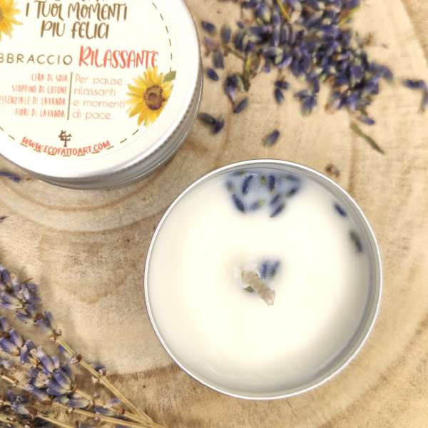 candela artigianale alla lavanda